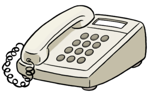 Das Bild zeigt ein Telefon. Das Bild stellt die Erreichbarkeit durch Telefon dar.